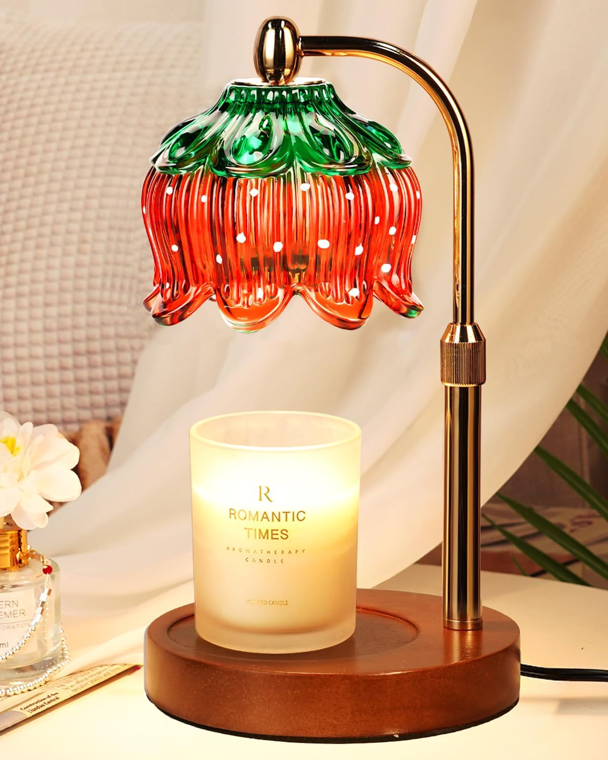 Modern Candle Warmer Lamp with Timer, Dimmable Candle Lamp Warmer, Mothers Day Birthday Gifts for Women Men, Black Candle Warmer, Adjustable Candle Light Warmer, Cozy Living Room Bedroom Home Decor