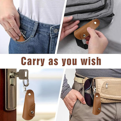 Metal Shoe Horn with Holster, 1 Pc Foldable Shoe Horn with Keychain, Travel Mini Stainless Steel Shoe Spoon
