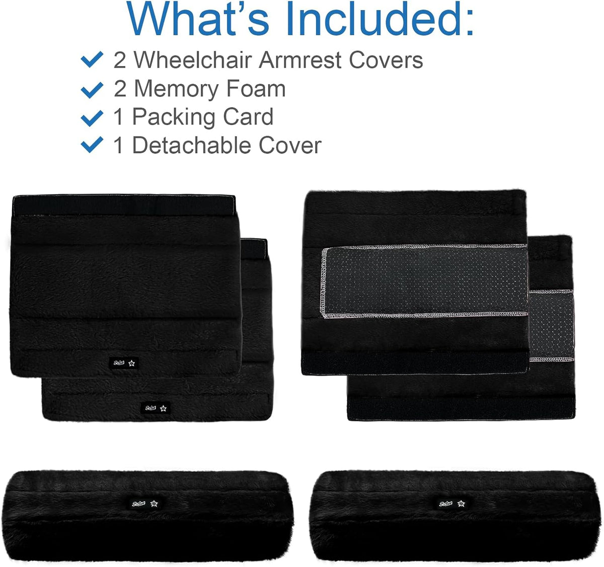 SPRING SEAON Wheelchair Armrest Pads Covers Fuzzy Desk Chair Arm Pads Soft