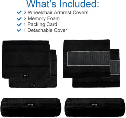 SPRING SEAON Wheelchair Armrest Pads Covers Fuzzy Desk Chair Arm Pads Soft