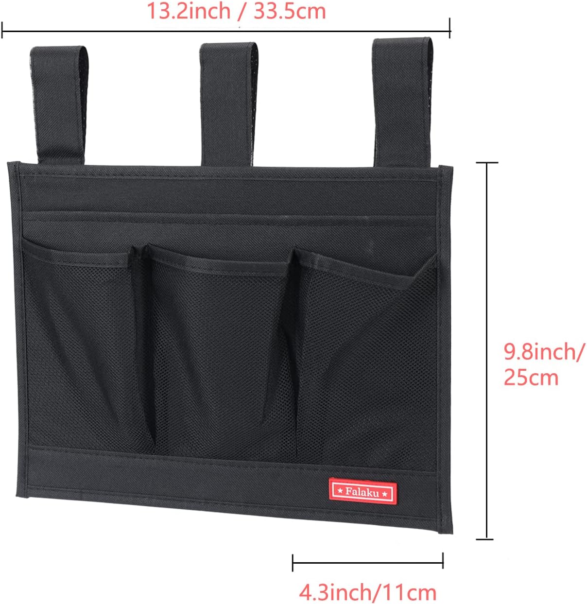 Hanging Bedside Caddy,Bedside Organizer Caddy for Bed Rails(4 Pockets-Grey)