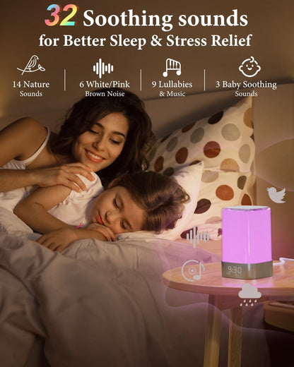 5 in 1 Sound Machine for Sleep,Alarm Clock & Night Light,Bluetooth Speaker