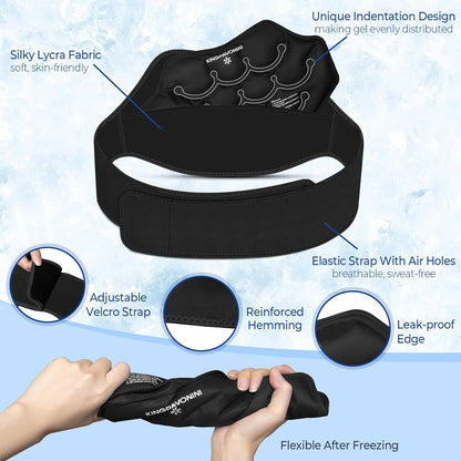 KingPavonini Extra Large Ice Pack for Back Pain Relief, 2 Gel Packs, Blue | 35-Min Long-Lasting & Instant Pain Relief, Leakproof Back Ice Pack, Extension Strap, Hot Cold Therapy, Skin-Safe Lycra Fabric