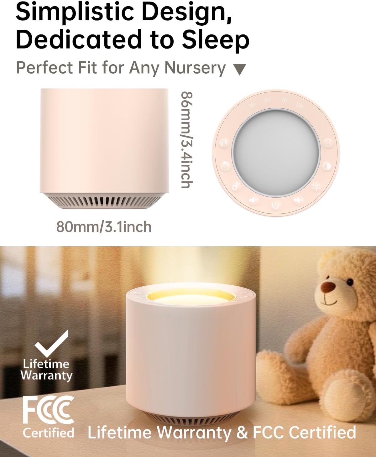 Red Light Therapy White Noise Sleep Sound Machine for Baby