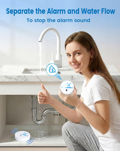 5 Pack Water Leak Detectors for Home | Water Sensor Alarm Leak Detector, 100dB, Waterproof, Kitchens, Bathrooms, Laundries, Sinks, Basements, Battery Included