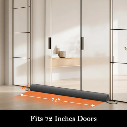 Door Draft Stopper, Removable Washable Cover, 38", Gray | Weighted Gap Filler, Blocks Hot and Cold Air, All-Season Seal, Easy Install, Noise & Wind Blocker, Home Essentials
