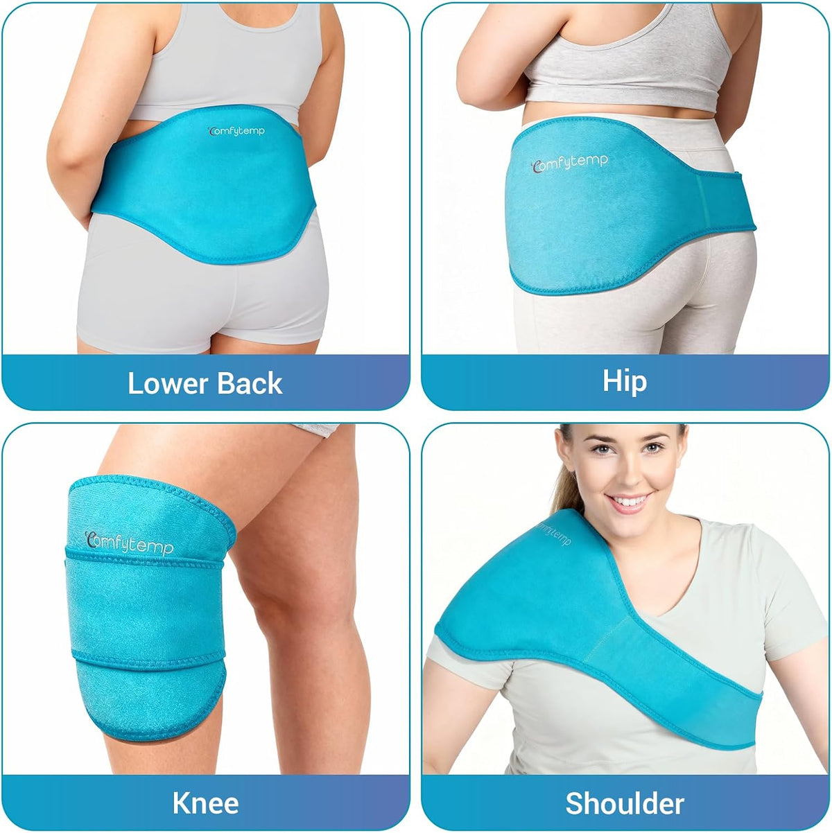 Comfytemp Ice Pack for Back Pain Relief, 2Pcs, Sciatica Ease Brace Reusable