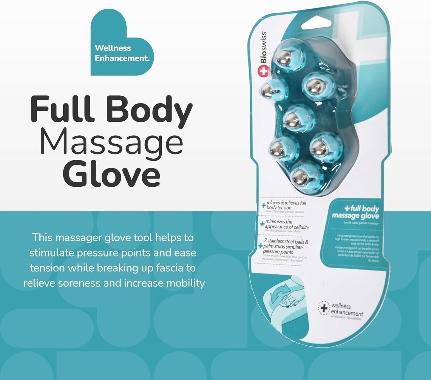 BioSwiss 2-Pack Handheld Full Body Massager, 4-Leg Pressure Point Tool for Back, Neck, and Shoulder, Includes 1 Large and 1 Small