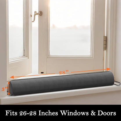 Door Draft Stopper, Removable Washable Cover, 38", Gray | Weighted Gap Filler, Blocks Hot and Cold Air, All-Season Seal, Easy Install, Noise & Wind Blocker, Home Essentials