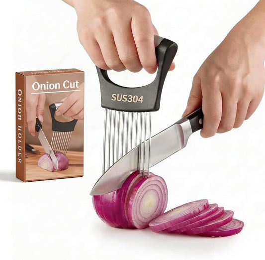 304 Stainless Steel Onion Holder for Slicing, Onion Slicer Tool