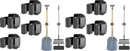 Upgraded Magnetic Broom and Mop Holder Wall Mount, Space-Saving Heavy Duty No Drill Over the Door Broom Gripper RV Camper Wall Organizer,Black,4 Pcs