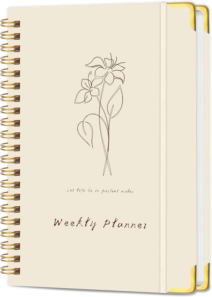 Undated Weekly Planner With Habit Tracker & To Do List 5.7 x 8.0 inch | Avoid Unfocused Busywork,Productivity Organizer,No-Bleed Thick Pages,Portable Size,Lay-Flat Spiral for Hands Free