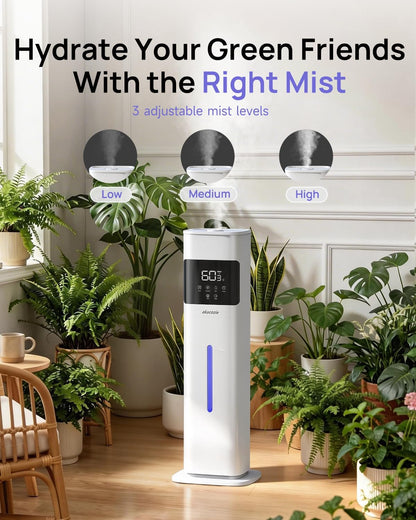 Humidifier Large Room, 2.1Gal/8L Cool Mist Humidifiers for Bedroom 500 sq ft, Humidifiers for Home with Essential Oil Diffuser, Top Fill Quiet Humidifier for Baby Nursery Office Plants, Black