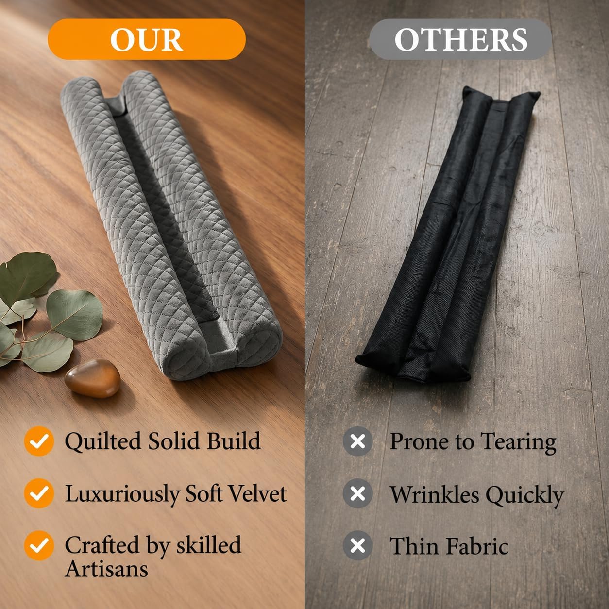 Ciieyuo Premium Velvet Under Door Draft Stopper, Adjustable 30-36 Inches | Door Air Draft Stopper, Easy-to-Install Under Door Gap Filler, Blocks Noise, Cold Air, Light, Dust, and Drafts