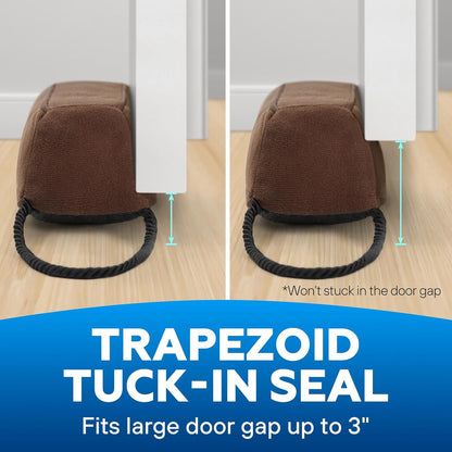 Comfyanno 38” Weighted Under Door Draft Stopper, 2.2lb Door Wind Blocker | Fits 3” Large Gap, Block Air Draft from Bottom Door, Fits Front Door, Bedroom Door, Interior Door, Easy to Install, Black