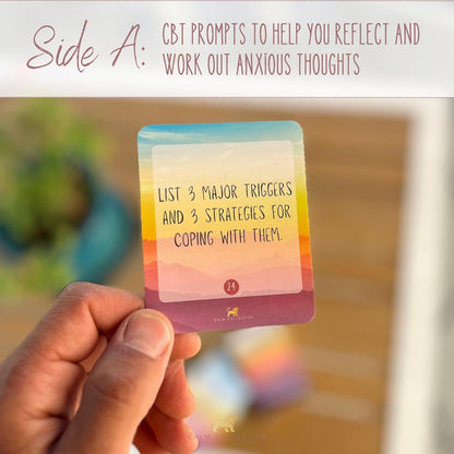 Calm Collective Cat Breathing Trainer Light & 52 CBT Journal Cards for Emotional Management and Daily Focus