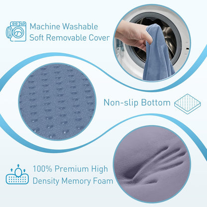 BlissTrends Memory Foam Seat Cushion for Office Chair & Car Seat, Black | 4.7in Ergonomic Tailbone & Sciatica Support with Removable Velvet Cover for Pressure Relief and Long Sitting Comfort