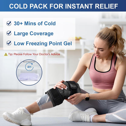 APEXUP Ice Pack for Knee Pain Relief, Large Reusable Wrap After Surgery, Flexible Gel Cold Pack for Injuries, Pain Relief for Back, Shoulder, Elbow, Ankle and Leg (Blue, L, 1PK)