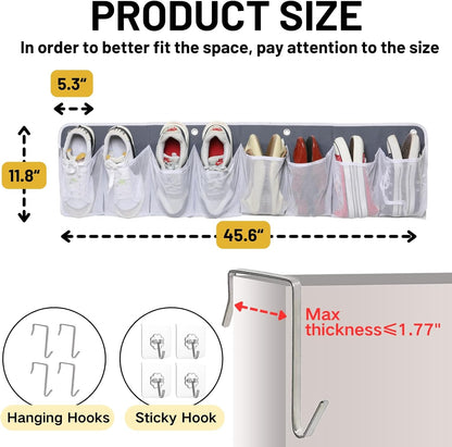 RV Shoe Storage for Bedside - 16 Extra Large Pocket Entryway Shoes Rack | Wall Mounted Bed Hanging Pocket Organizer, Bedside Caddy for Shoes and Tool Accessories, RV & Camper Essentials 2 Pack