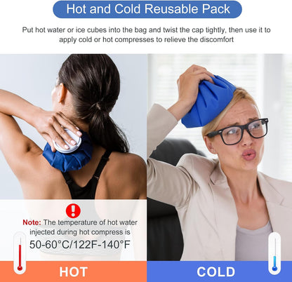 11" Large Ice Bag Pack with Wrap for Injuries, Upgrade Reusable Ice Packs, Effective Hot/Cold Therapy for Migraine, Shoulder, Neck, Knee Pain, No-Leak & Waterproof, Blue