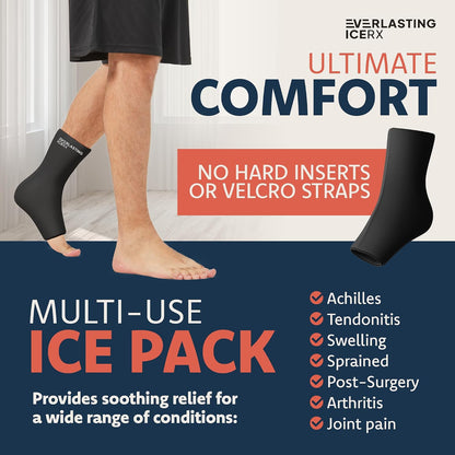 Ankle Ice Pack Wrap, Reusable Gel Cold Compression for Plantar Fasciitis