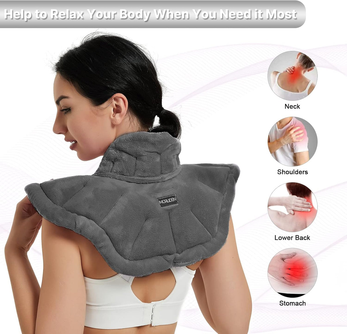 Microwave Heating Pad 6 x 12 Small Heating Pad Microwave, Microwave Bean Bag Heating Pad for Neck and Shoulders, Moist Heat Pack Pillow Warm Compress for Knee, Muscles, Joints, Wrist (Dark Blue)