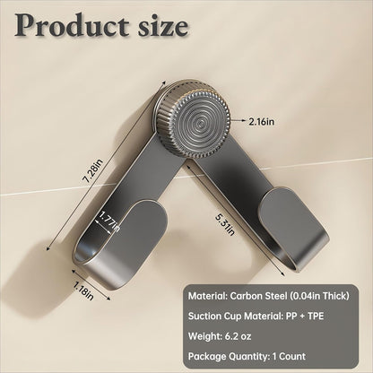 Pot Lid Rack Organizer holder for Cabinet Door/Wall With Suction Cup, No Drilling, Adjustable Rotating Arm Design Fits 6-14" Lids(Charcoal gray)