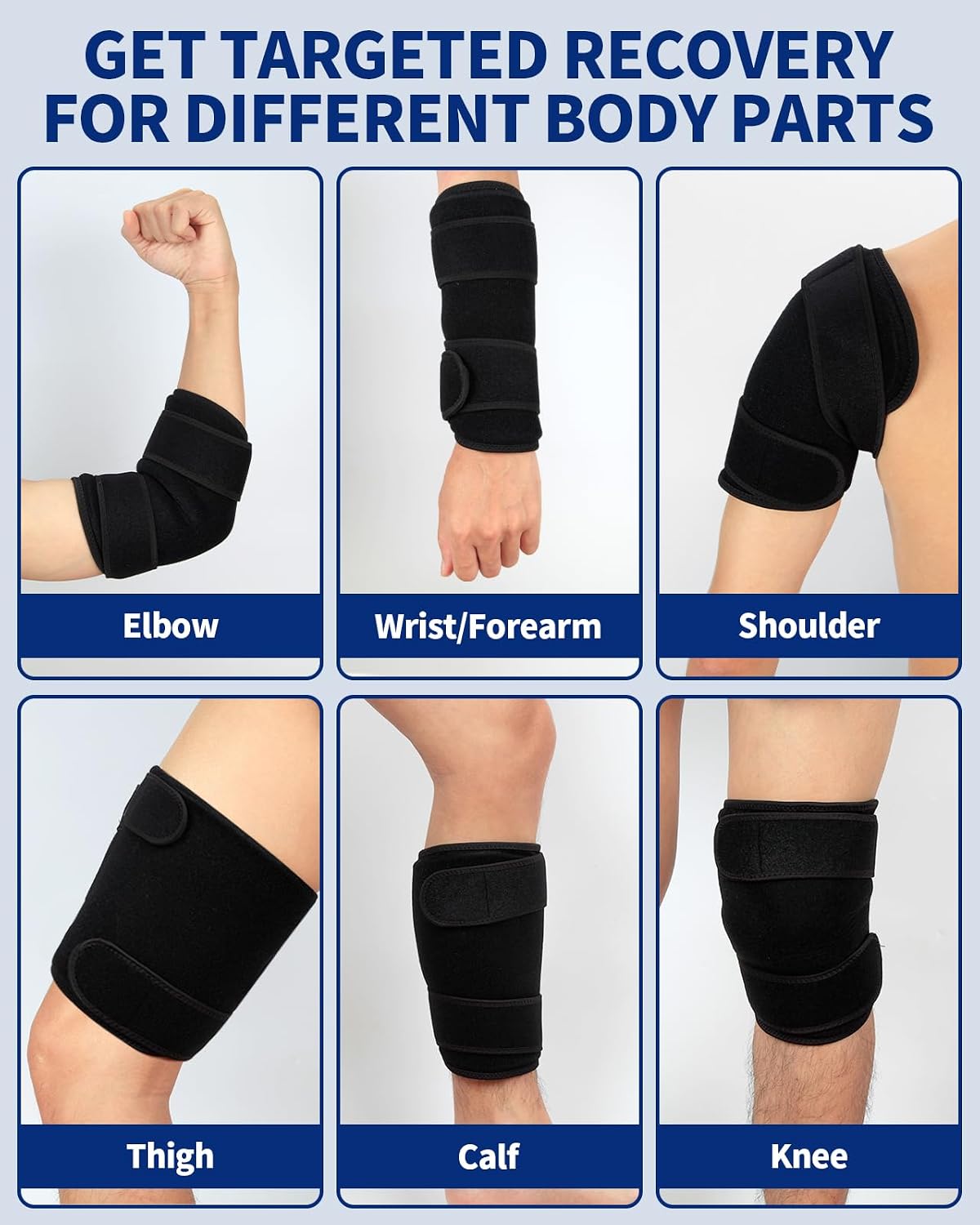 Gel Ice Pack Wrap with Straps for Knee,Elbow, Wrist, Neck, Ankle & Back,Reusable Ice Packs for Injuries, Inflammation & Recovery Hot Cold Therapy Short Style