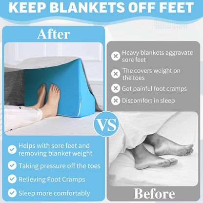 ROYALAY Blanket Lifters for Foot of Bed, Foot Tent Blanket Support Holder for Surgery Recovery, Foot Block Pillow Cradle Tent Sleep Support Supplies for Foot, Ankle, Leg, Knee, Toes Pain(S)