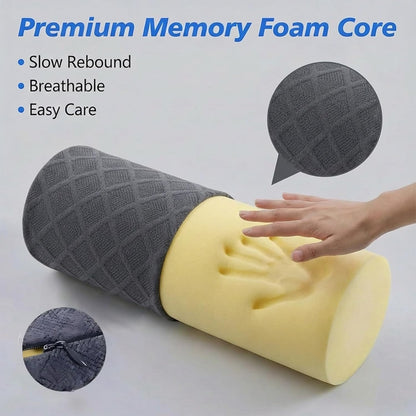 3.1" Small Neck Roll Memory Foam Pillow Cylinder,Detachable Cover | Neck Support Pillows for Sleeping,Comfortable Breathable,Round Bolster Pillow for Bed,Back ,Lumbar Leg and Yoga Pain Relief