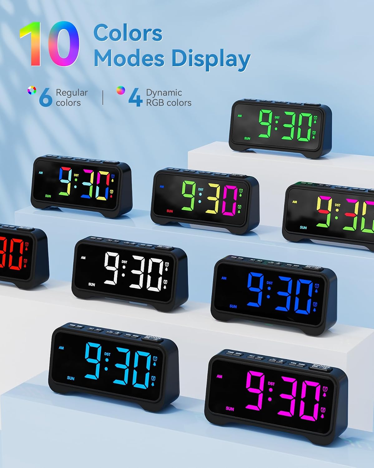 Loud Alarm Clock for Heavy Sleepers Adults, Bed Shaker Alarm Clock