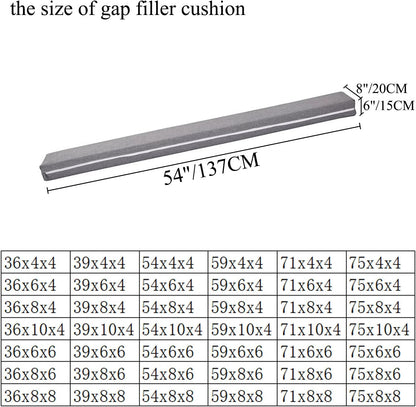 SAMTY Bed Gap Filler for headboard Space Gap Filler Bolster Stopper 54x6x4 | Full Bed, Closes Gaps Between Headboard And Mattress With Supportive Foam And Removable Washable Linen Cover