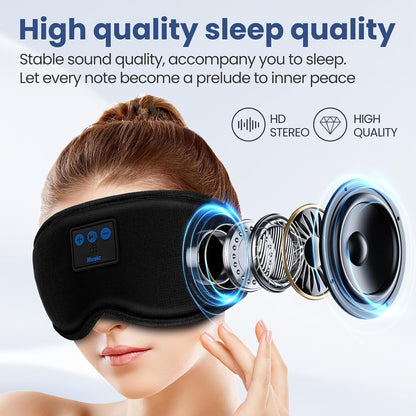 Sleep Headphones, HILDCROA Sleep Mask with Bluetooth Headphones, Sleeping Earphones for Side Sleeper, Bluetooth Eye Mask for Sleeping, Meditation & Travel