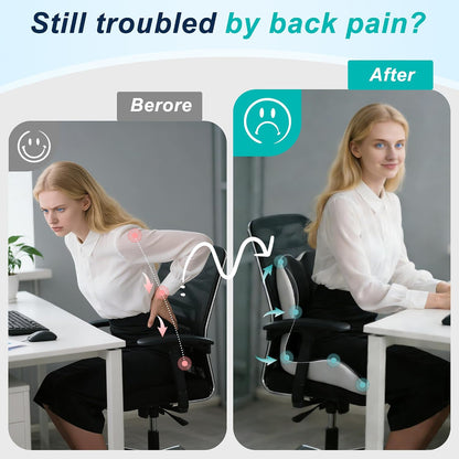 Seat Cushion for Office Chair, Ergonomic Cushion with Lumbar Support Pillow