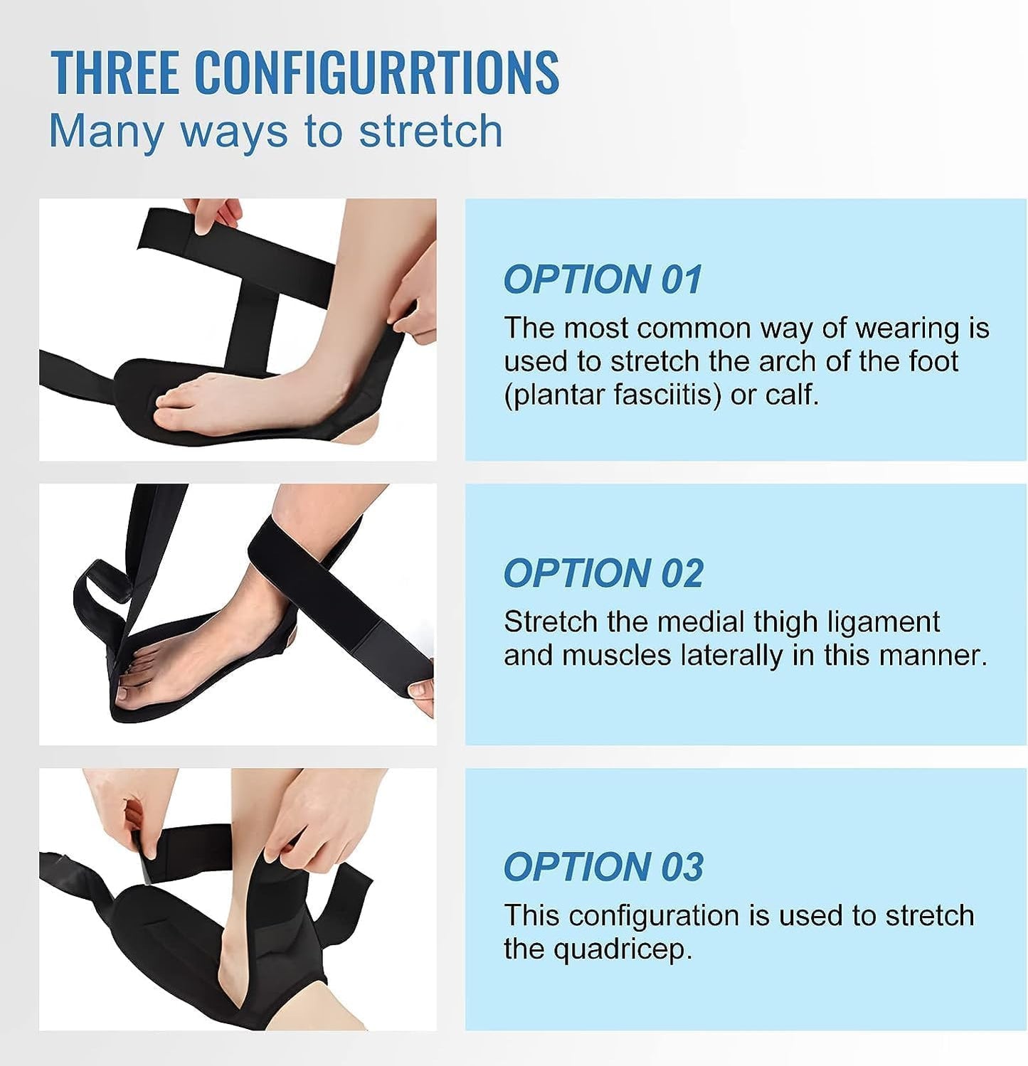 Foot Stretcher Strap for Plantar Fasciitis and Calf Stretching | Hamstring Relief, Achilles Tendonitis, Yoga Exercise, Leg Stretcher Belt, Ligament Stretching