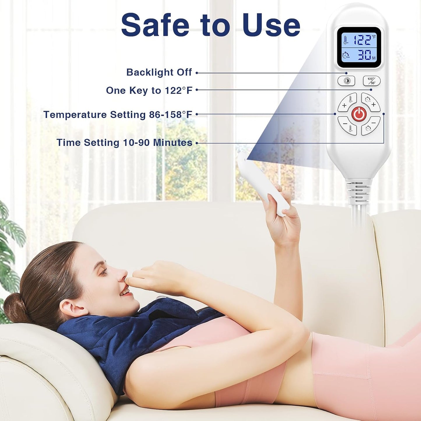 Foot Warmer, Electric Heating Pad for Foot&Ankle Pain Relie Fast Heating | Auto Shut Off Double Sided Heated Feet Warmer with Adjustable Temp for All Day Use to Relieve Achilles Tendonitis(1-Pack)