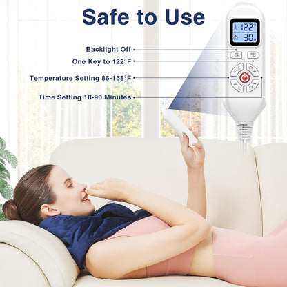 Foot Warmer, Electric Heating Pad for Foot&Ankle Pain Relie Fast Heating | Auto Shut Off Double Sided Heated Feet Warmer with Adjustable Temp for All Day Use to Relieve Achilles Tendonitis(1-Pack)