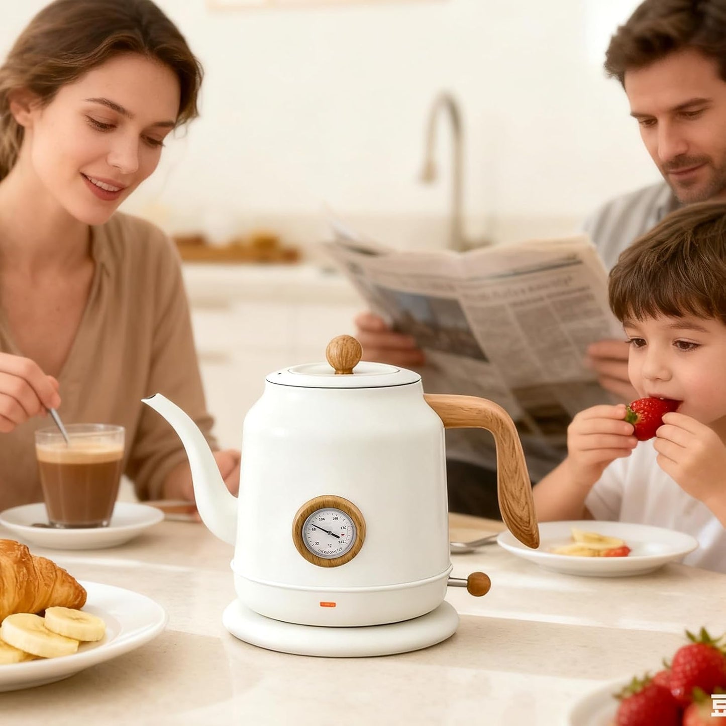Gooseneck Electric Kettle,Ulcreigo Electric Kettle Temperature Control Tea Kettles for Boiling Water with 5 Variable Presets,Hot Water Boiler Heater for Coffee,304 Stainless Steel Black Color