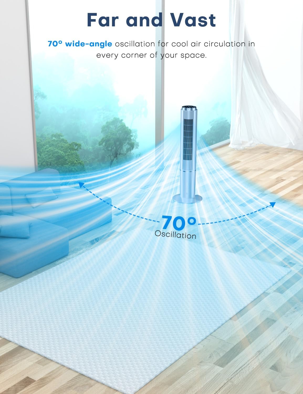 Portable Air Conditioners 4 Modes&3 Speeds,4 Ice Packs, Waterless Alert System, 12H Timer, Remote,1 Gal Detachable Water Tank, 70°Oscillation Windowless Evaporative Air Cooler for Room Office
