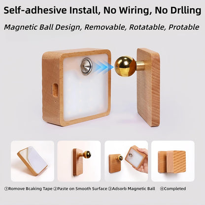 Rechargeable Wall Sconce Battery Operated LED Wall Light for Bedroom,Motion Sensor Night Light Indoor for Reading Light,Dimmable Touch Cordless Lamp,Removable Rotatable Magnetic Wall Lamp