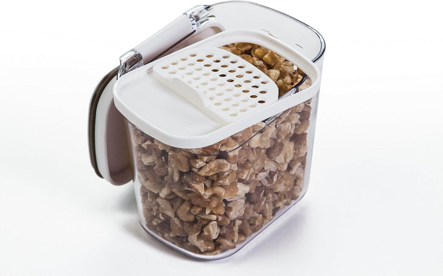 ProKeeper Mini Spice & Herb Storage Container – 1.5 Cups, Airtight, Clear Plastic for Baking Soda, Powder, and Snacks | Includes Removable Leveler and Sliding Dusting Screen, Ideal for Spices, Herbs, or Small Snacks, BPA-Free and Dishwasher Safe