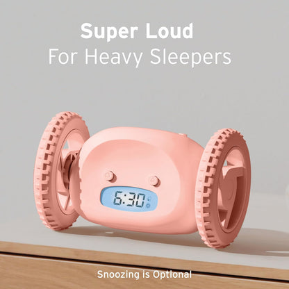 CLOCKY Alarm Clock on Wheels – Loud Rolling Alarm Clock for Heavy Sleepers | Runaway Clock that Jumps & Runs to Wake You Up | Funny Unique Gift for Adults, Teens & Kids Bedrooms (Black)