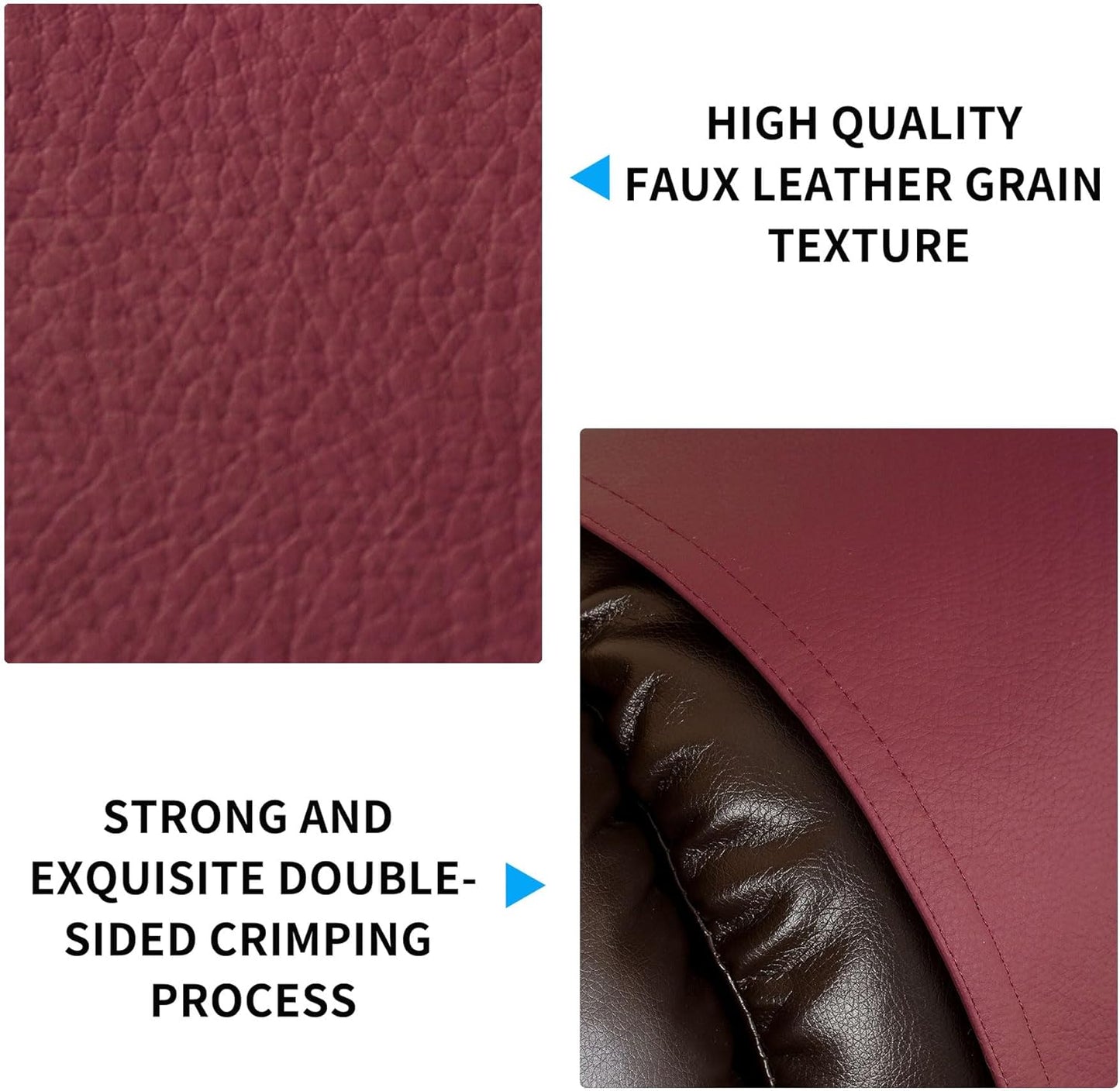 Non Slip Recliner Headrest Protector Washable Faux Leather Headrest Covers for Recliner Chair Waterproof Couch Head Rest Covers for Sofa,Furniture,Office Chair,Theater Seat
