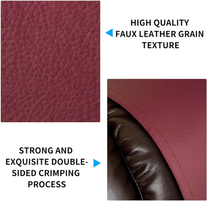 Non Slip Recliner Headrest Protector Washable Faux Leather Headrest Covers for Recliner Chair Waterproof Couch Head Rest Covers for Sofa,Furniture,Office Chair,Theater Seat