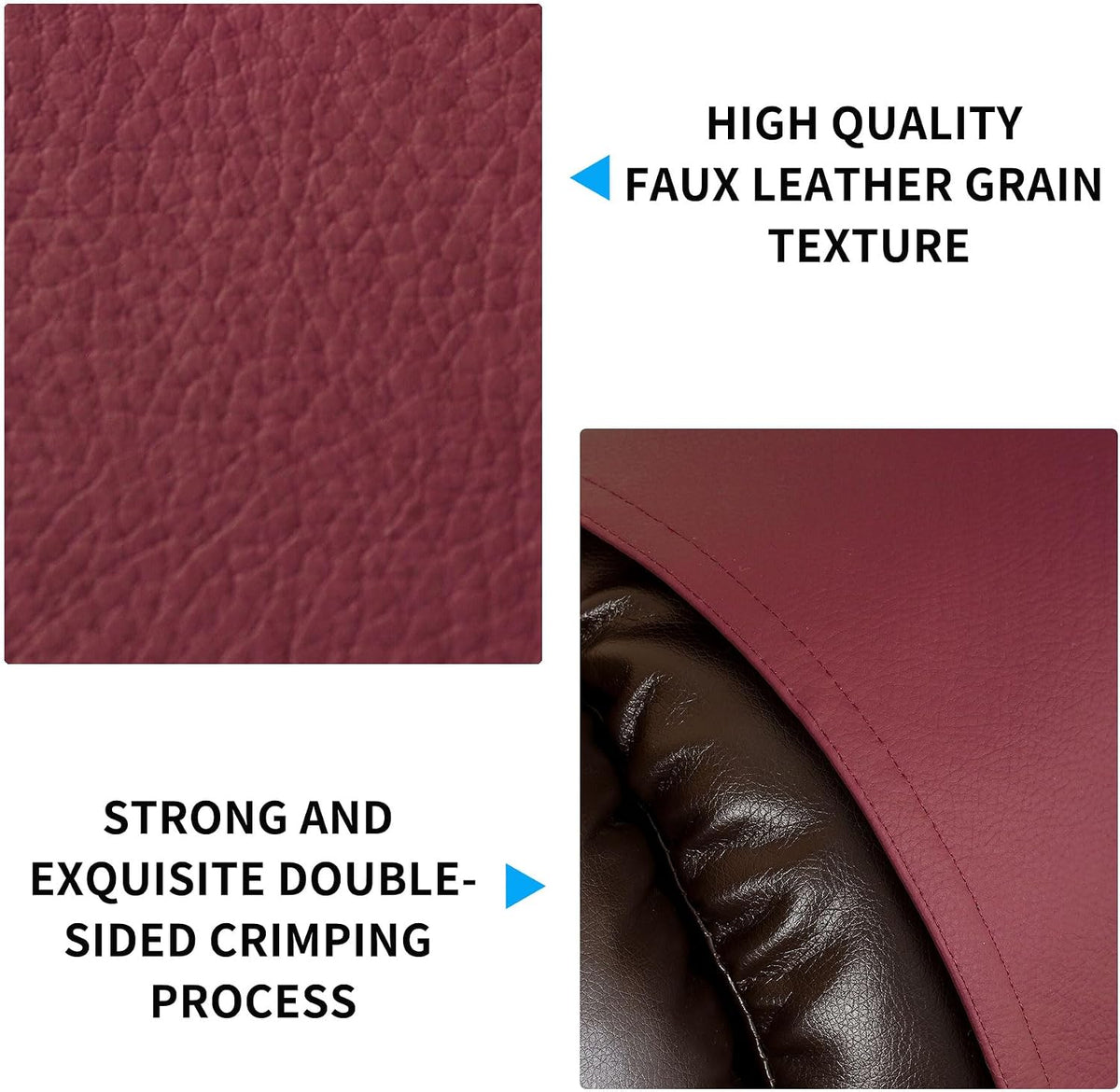 Non Slip Recliner Headrest Protector Washable Faux Leather Headrest Covers for Recliner Chair Waterproof Couch Head Rest Covers for Sofa,Furniture,Office Chair,Theater Seat
