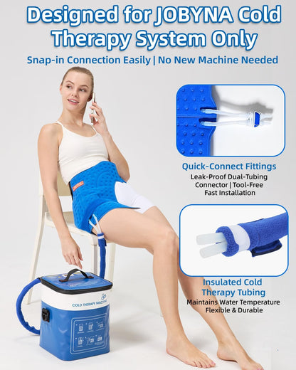 JOBYNA Leakproof Cold Therapy Knee Pad – Compatible Exclusively Ice Therapy Machine, Continuous Circulating Ice Knee Wrap for Post-Surgery Recovery, ACL, Meniscus Tear – No Gel Replacement Pad