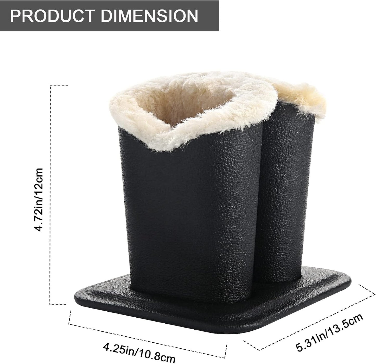 Siveit Plush Lined Eyeglass Holder, PU Leather Eyeglass Case, Anti-Scratch Glasses Storage Organizer for Desk Office Nightstand,2 Packs (Black, Navy)