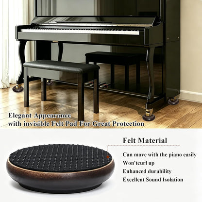 Piano Caster Cups Furniture Pads Upright Piano Caster Cups Wood Coasters Cups Floor Protectors for Furniture Furniture Floor Protectors (Walnut, 4)
