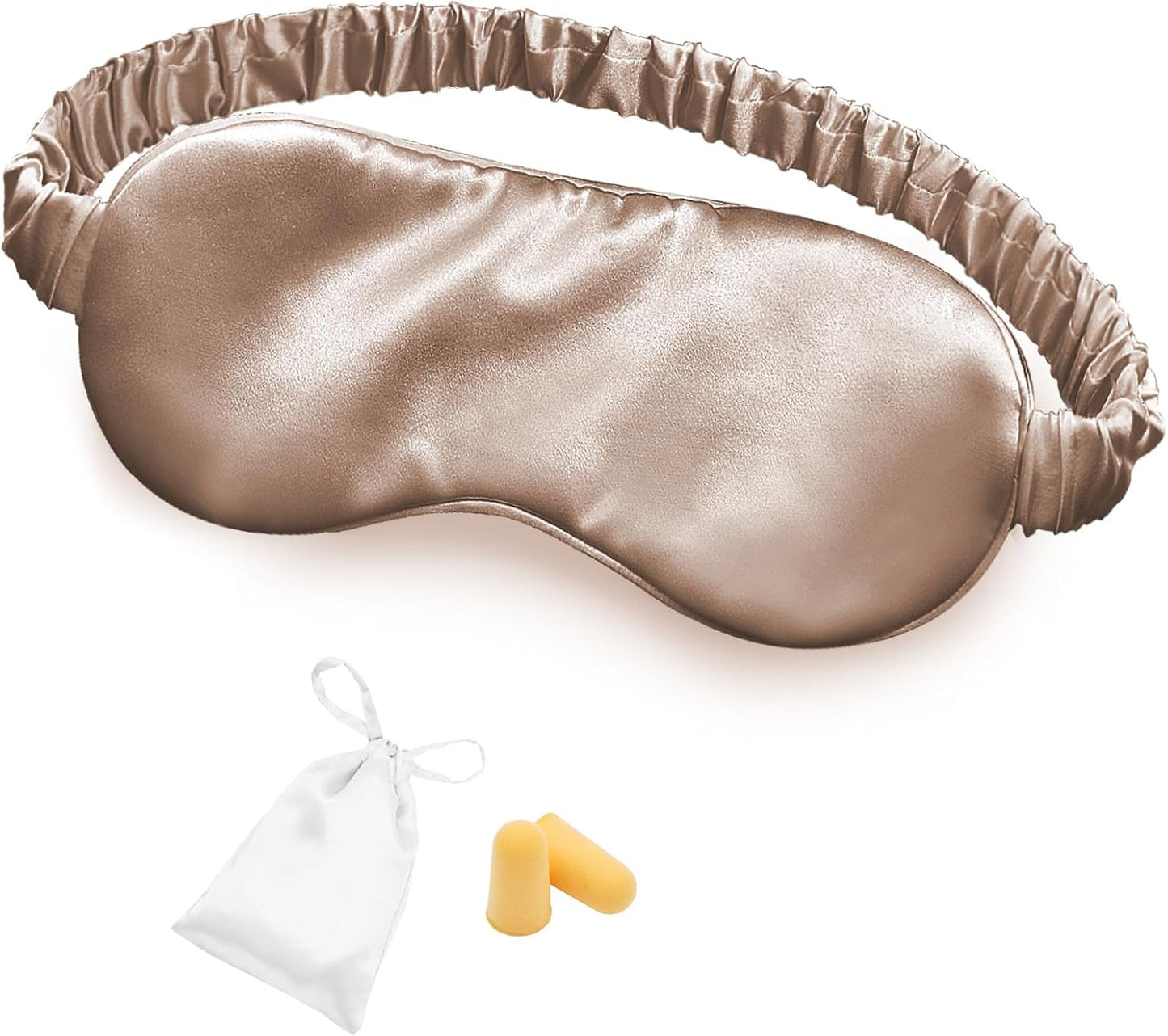 Silk Sleep Mask Eye Mask Blindfold with Double Layer Silk Filling and Elastic Strap for Full Night's Sleep, Travel and Nap, Soft Eye Cover Eyeshade with Luxury Bag and Ear Plugs by OLESILK (Navy Blue)