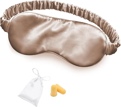 Silk Sleep Mask Eye Mask Blindfold with Double Layer Silk Filling and Elastic Strap for Full Night's Sleep, Travel and Nap, Soft Eye Cover Eyeshade with Luxury Bag and Ear Plugs by OLESILK (Navy Blue)